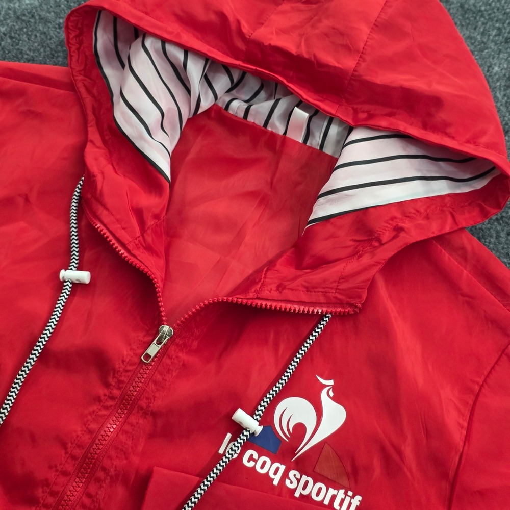 Le Coq Sportif Windbreaker Jacket Red Hooded Fishtail Parka Mens 4XL Big & Tall